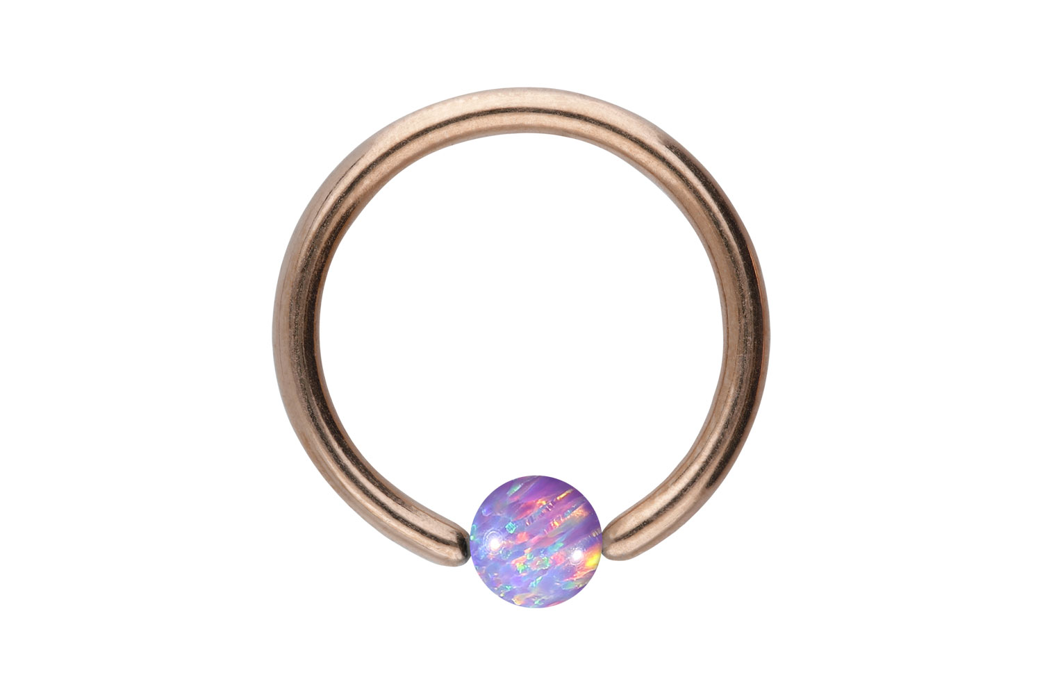Titan Klemmkugelring Piercing SYNTHETISCHER OPAL